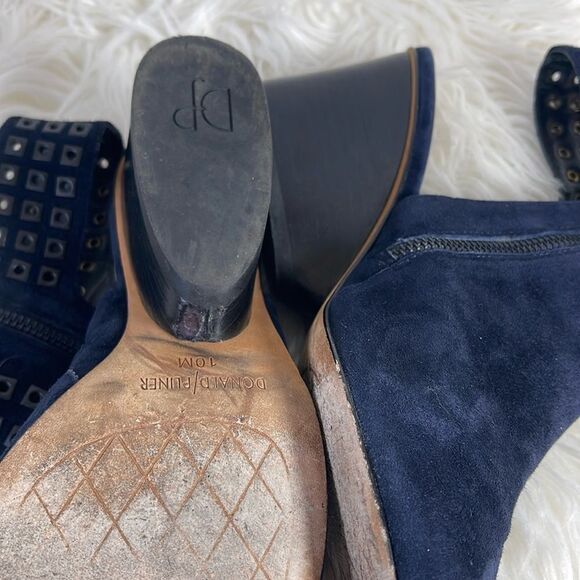 Donald J Pliner Jane SP Black Kid Suede Heels Sz 10 - Picture 6 of 7